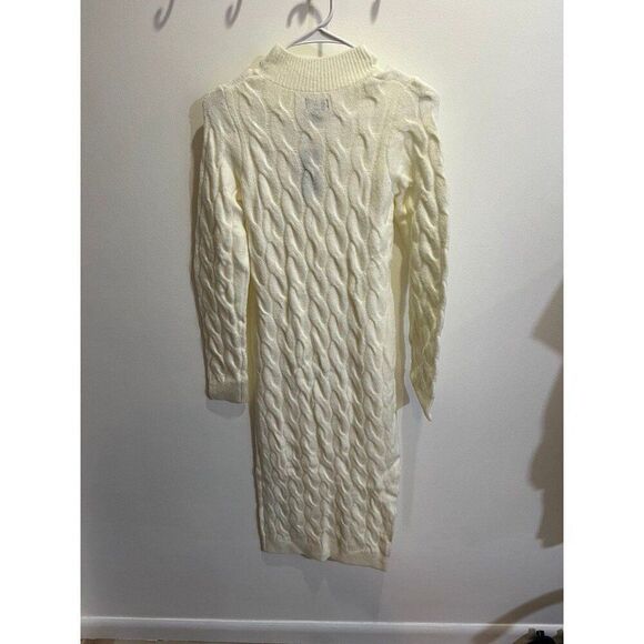 PLT NWT Women Knit Minimalist Maxi Knit Sweater Dress Comfy Old Money Fall Chic - Picture 7 of 12